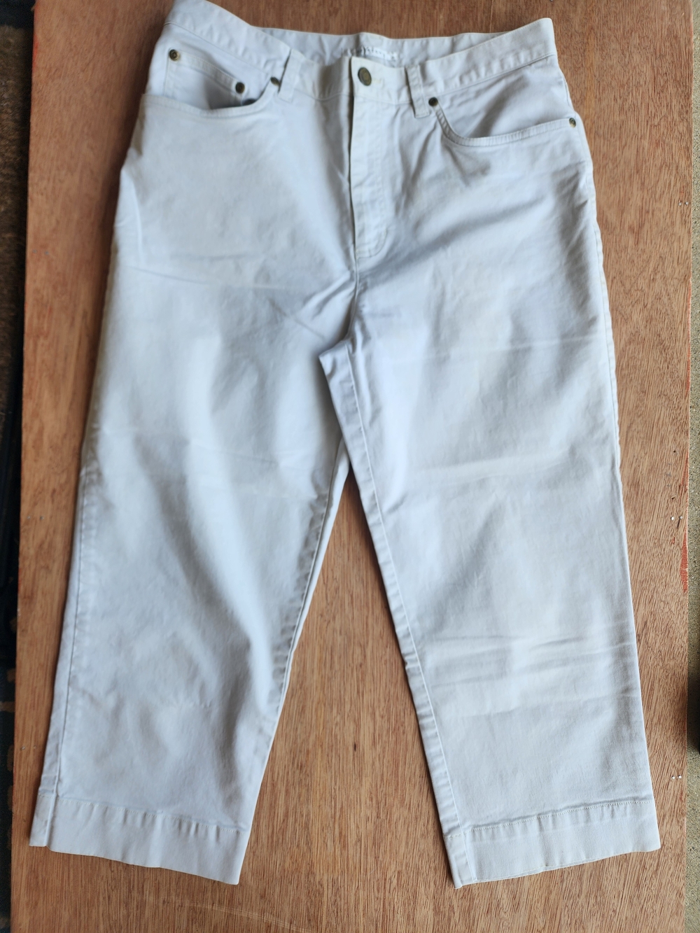 Jones NY White Cropped Denim Jeans Mid Rise Casual Capri Pants Size 10